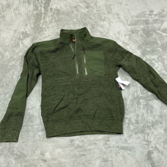 Bass Outdoor Deep Depths Green Mixed Sweater With Chest Pocket NWT 6377 - Picture 1 of 9